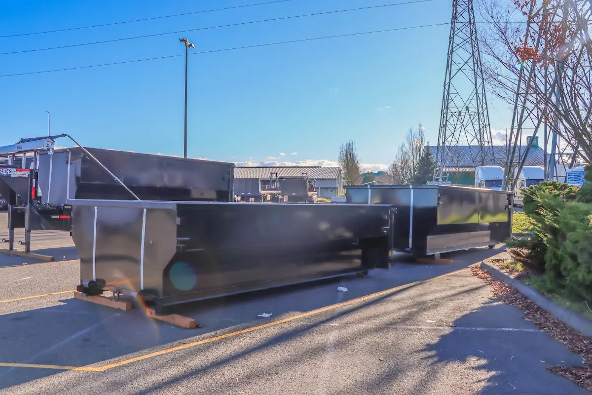 Roll-off dumpster ready for waste disposal at job site for Roofing Dumpster Rental in North Palm Beach
